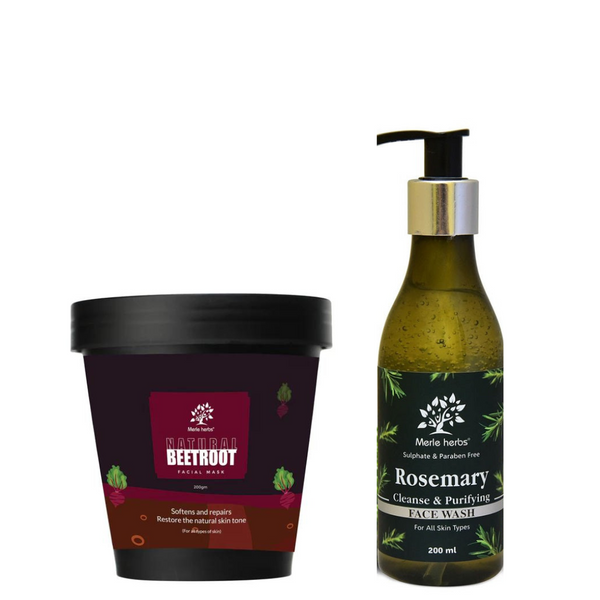 Merle Herbs Beetroot Facial Mask & Rosemary facewash ( pack of 200gm)